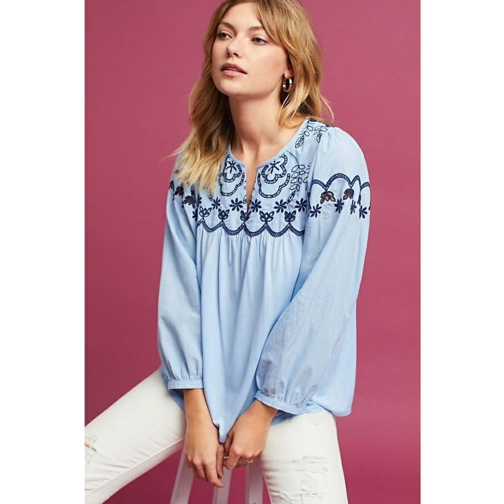 ANTHROPOLOGIE One September Embroidered Top - Picture 1 of 1